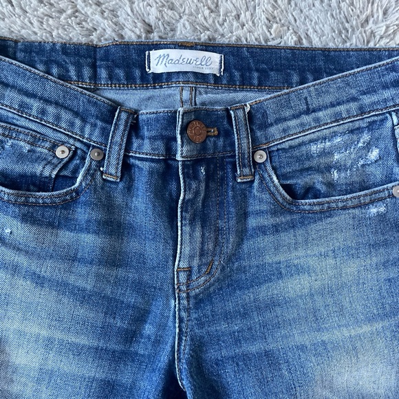 Madewell Slim Boyjean Boyfriend Distressed Mid Rise Medium Wash Jeans Sz 28 - Picture 4 of 8